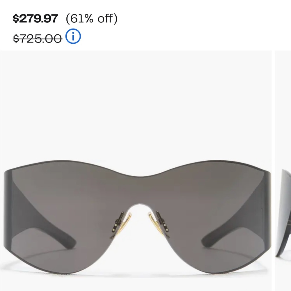 Balenciaga Black and Gold Sunglasses